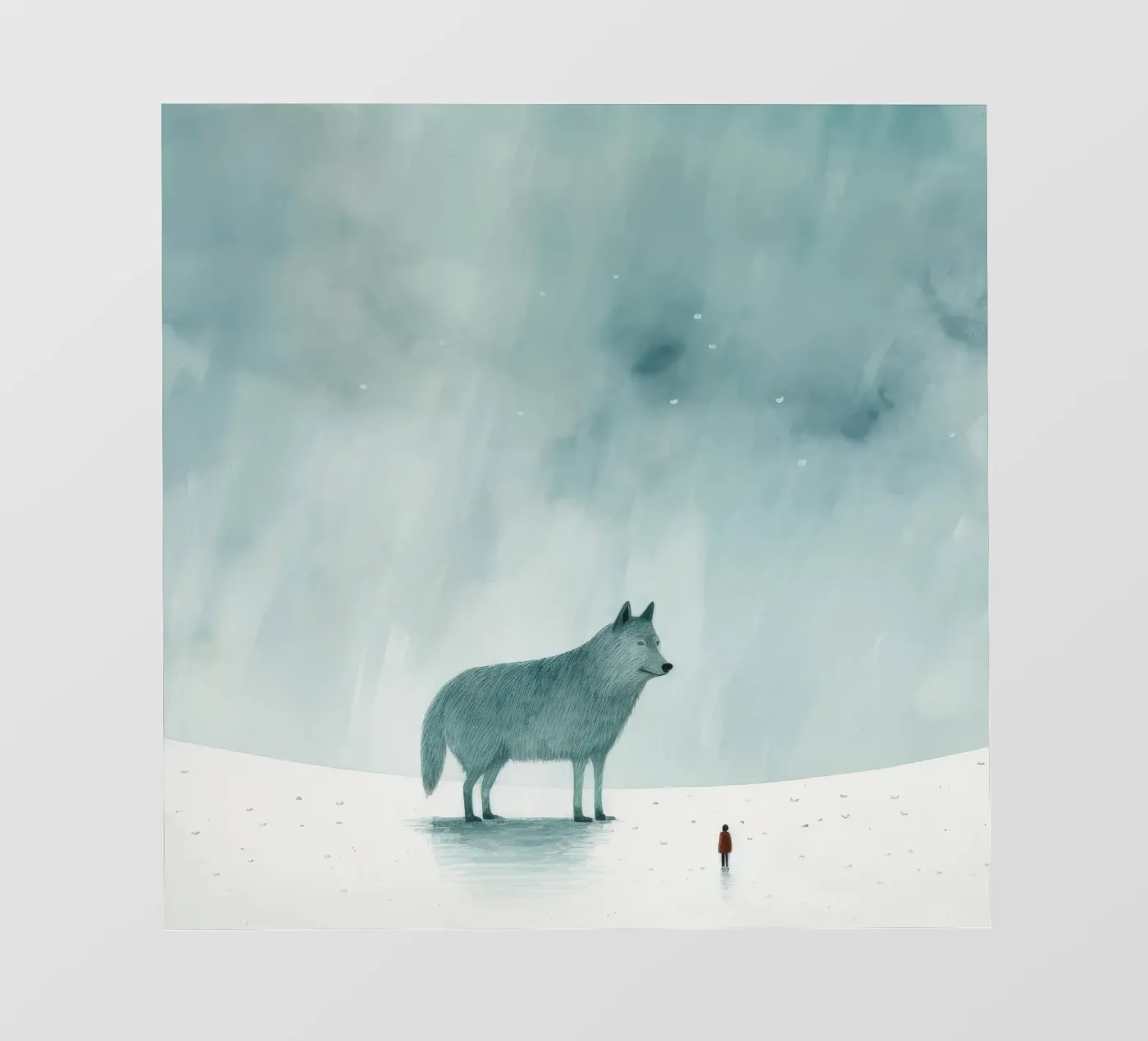 Minimal Wolf pellicola backlit da Minimal Animal Art