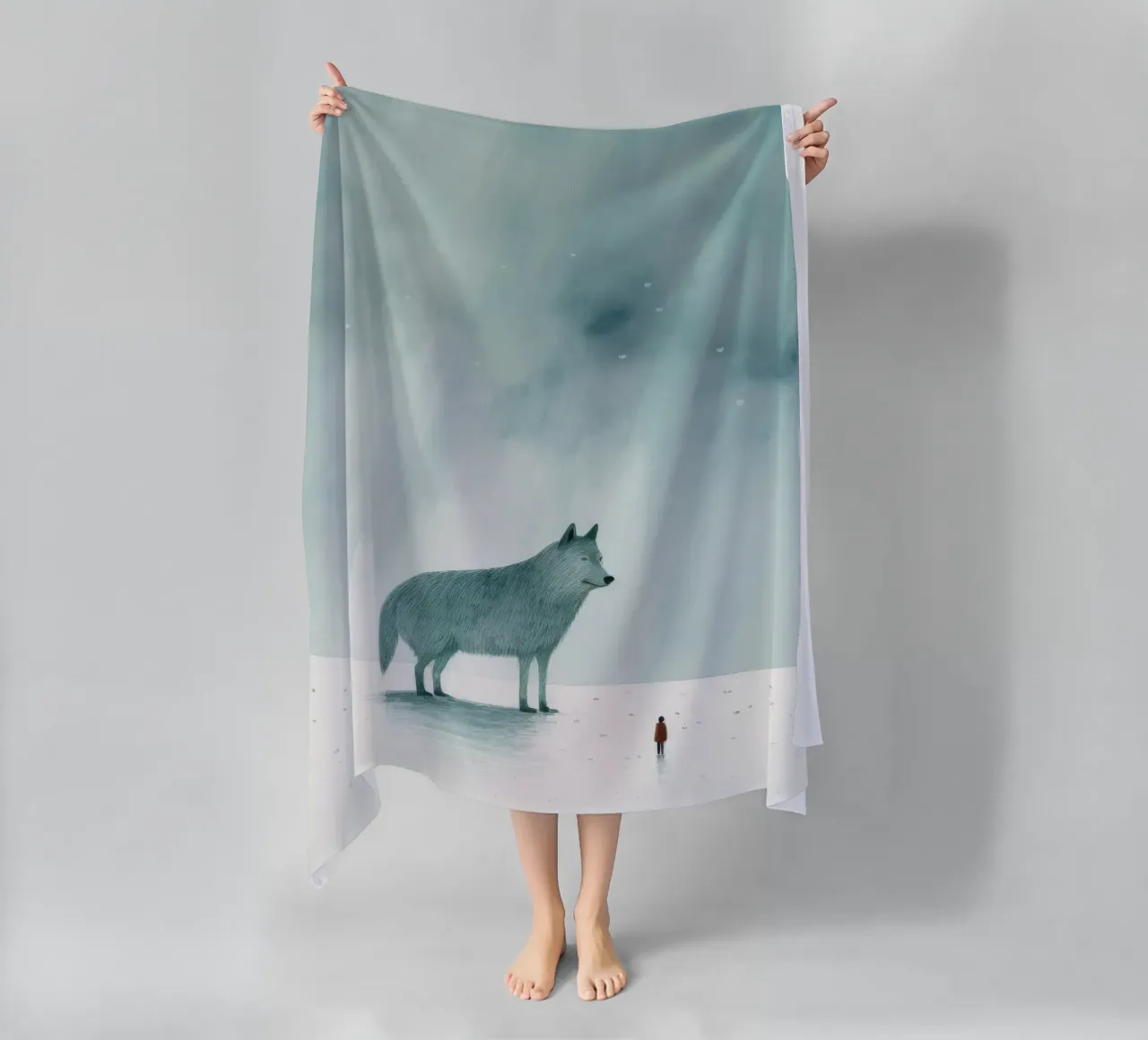 Lupo Minimo telo mare da Minimal Animal Art