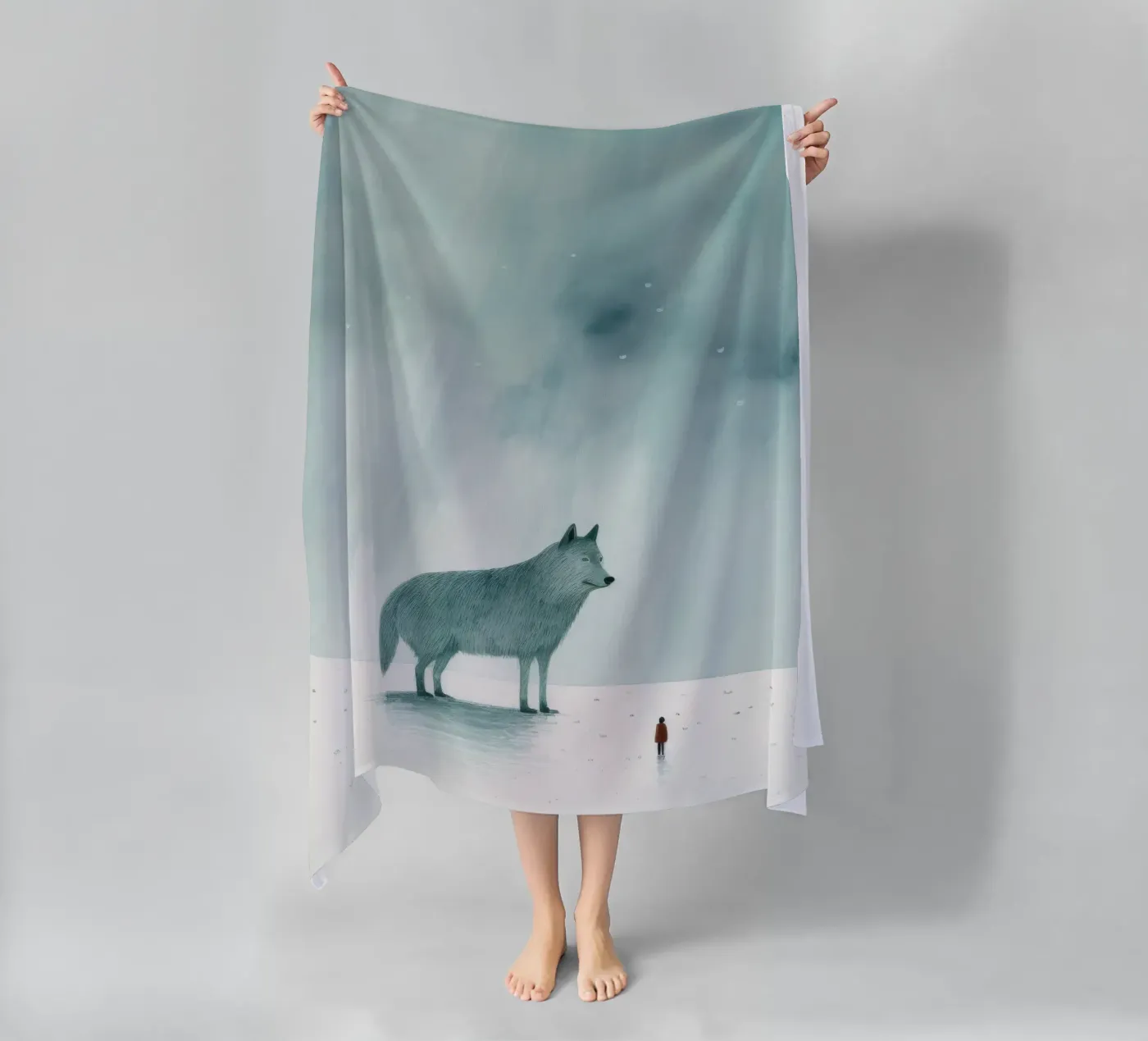 Lupo Minimo telo mare da Minimal Animal Art