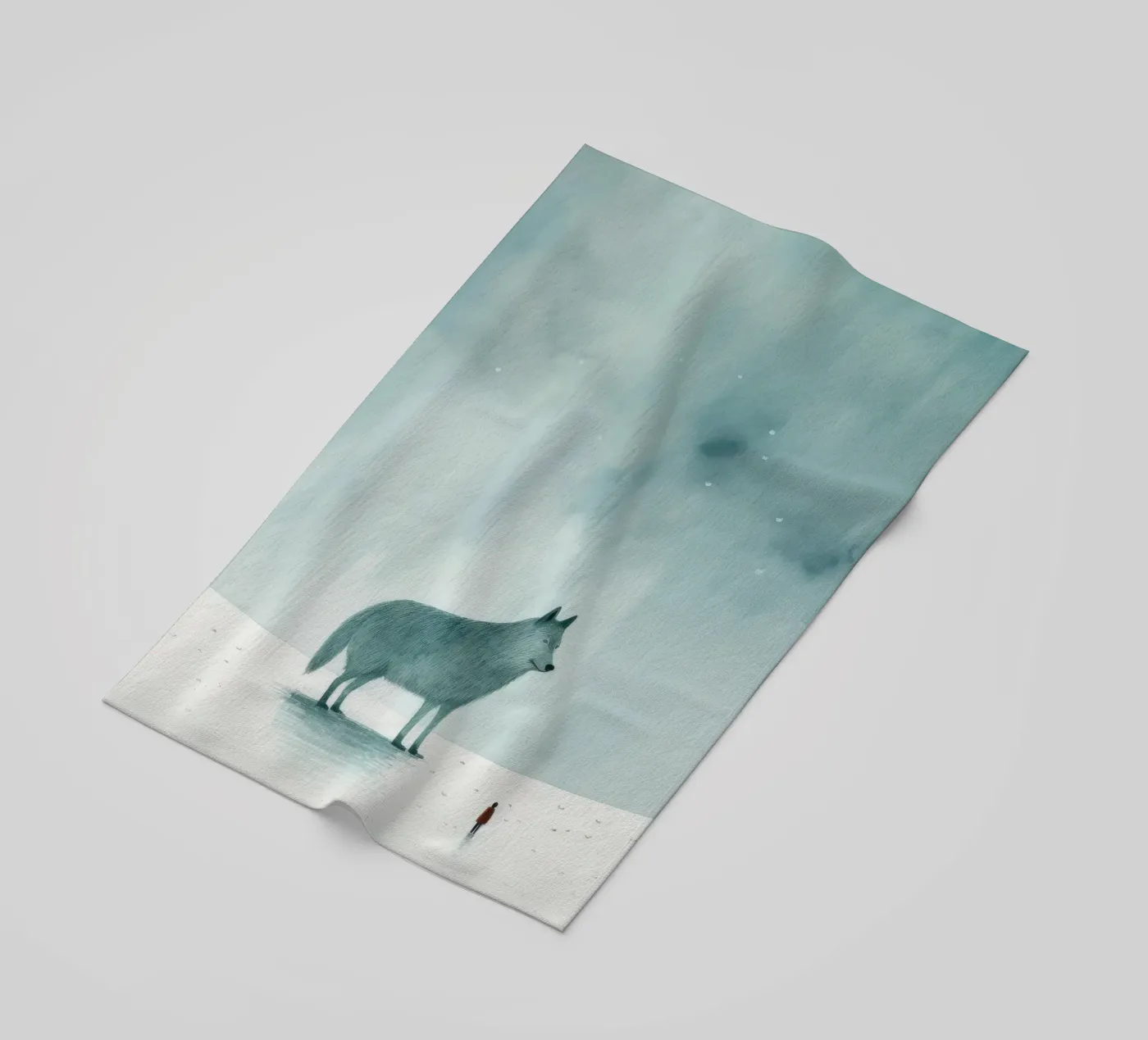 Lupo Minimo telo mare da Minimal Animal Art