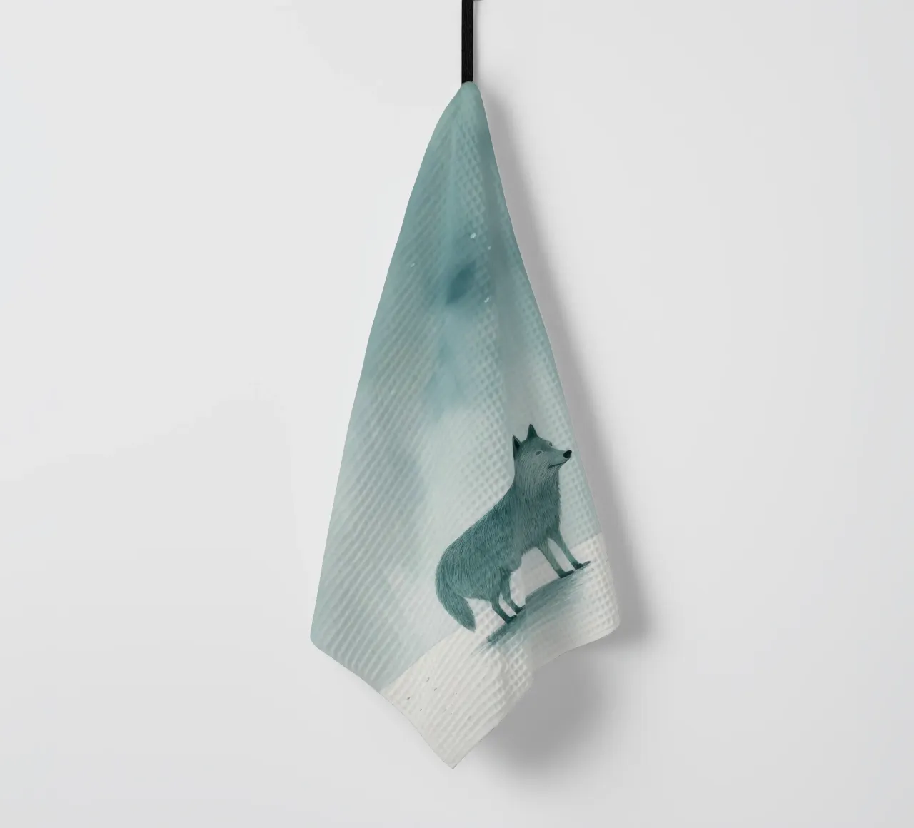 Lupo Minimo 1 canovaccio da cucina da Minimal Animal Art