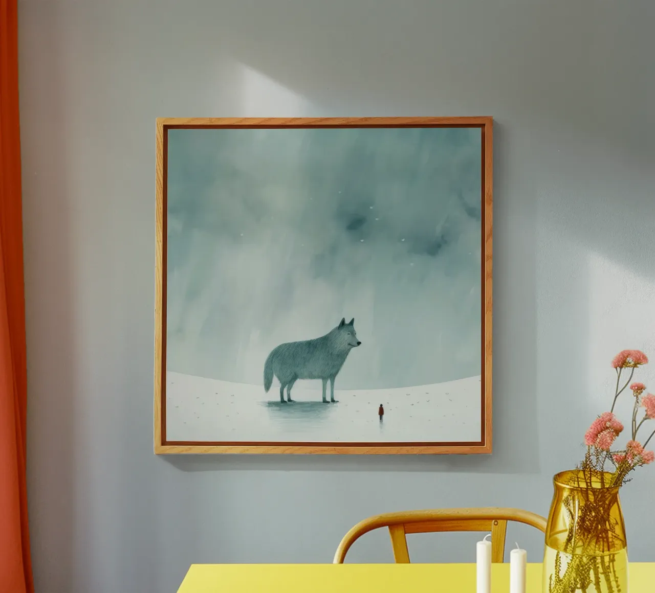Minimal Wolf acrylic glass by Minimal Animal Art
