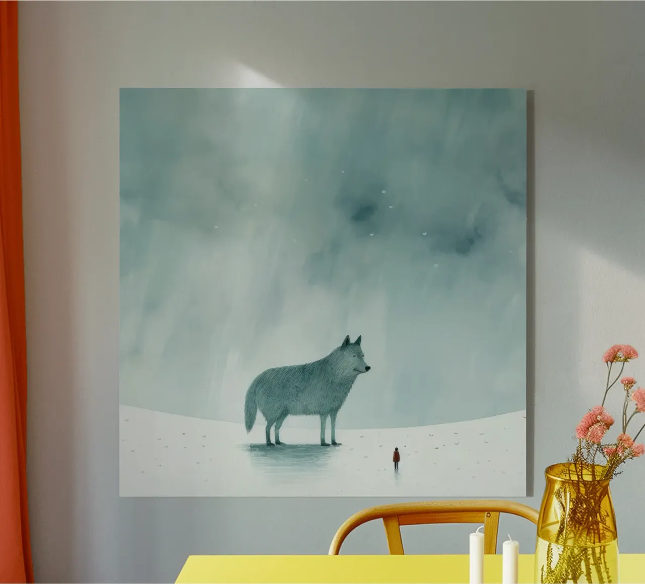 Minimal Wolf acrylic glass by Minimal Animal Art