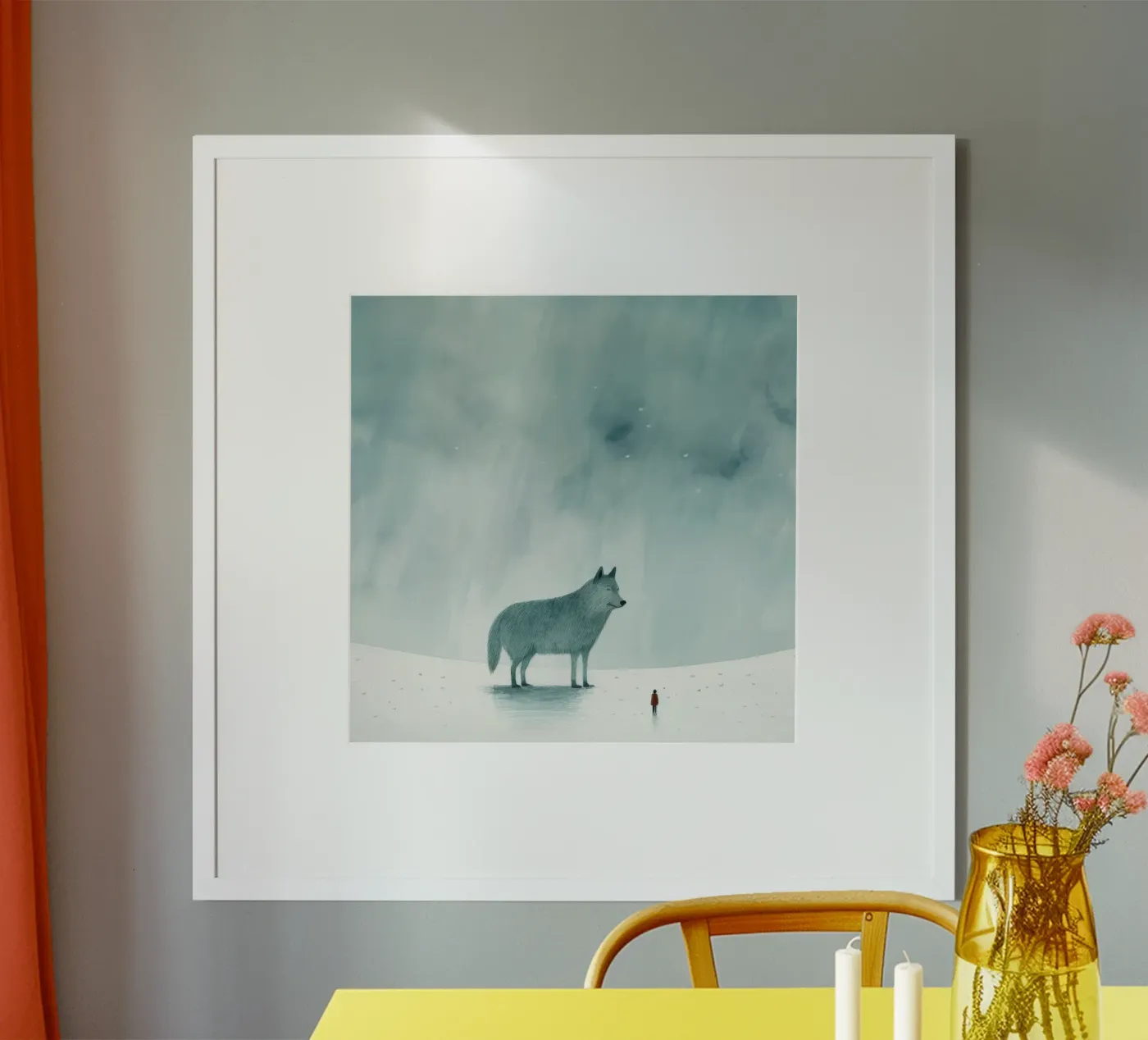 Minimal Wolf Poster von Minimal Animal Art
