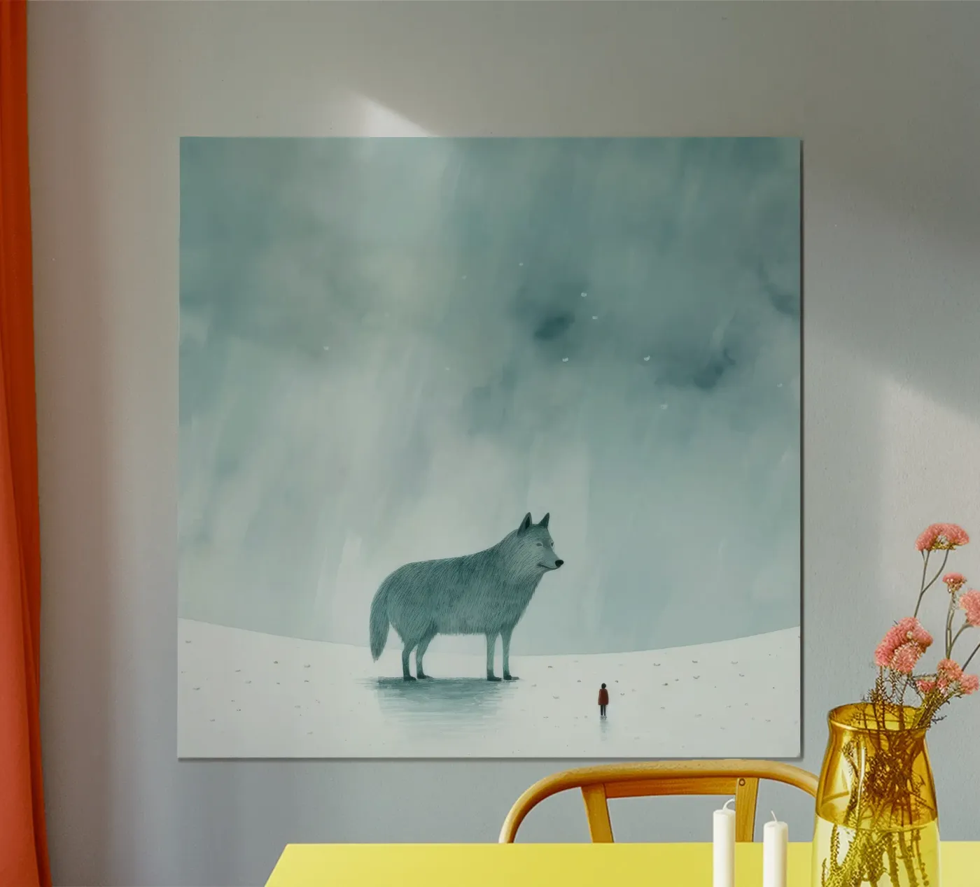 Minimal Wolf Poster von Minimal Animal Art