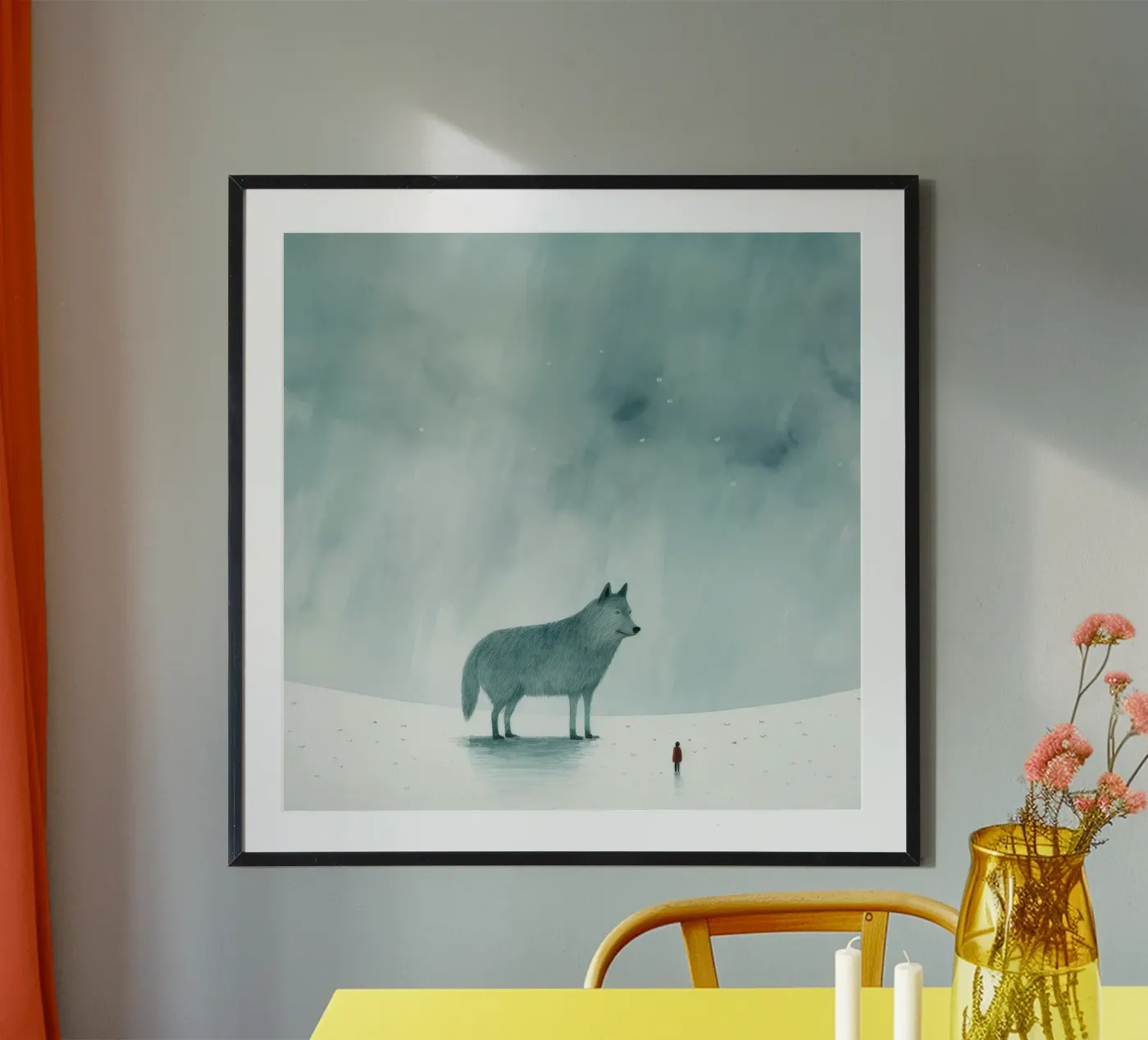 Minimal Wolf Poster von Minimal Animal Art
