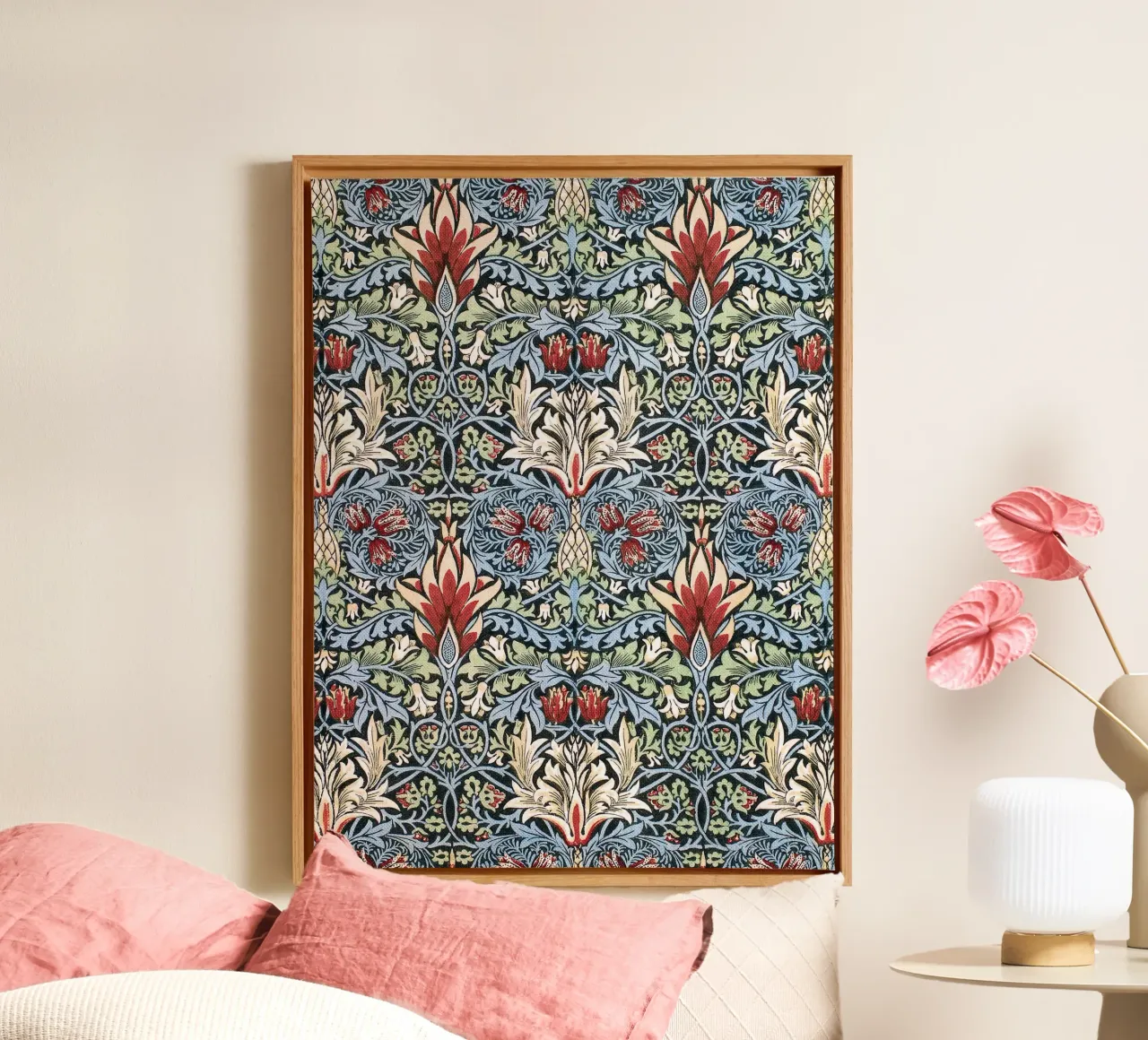 William Morris Pattern - Snakeshead tela con Cornice a cassetta da apoloprints