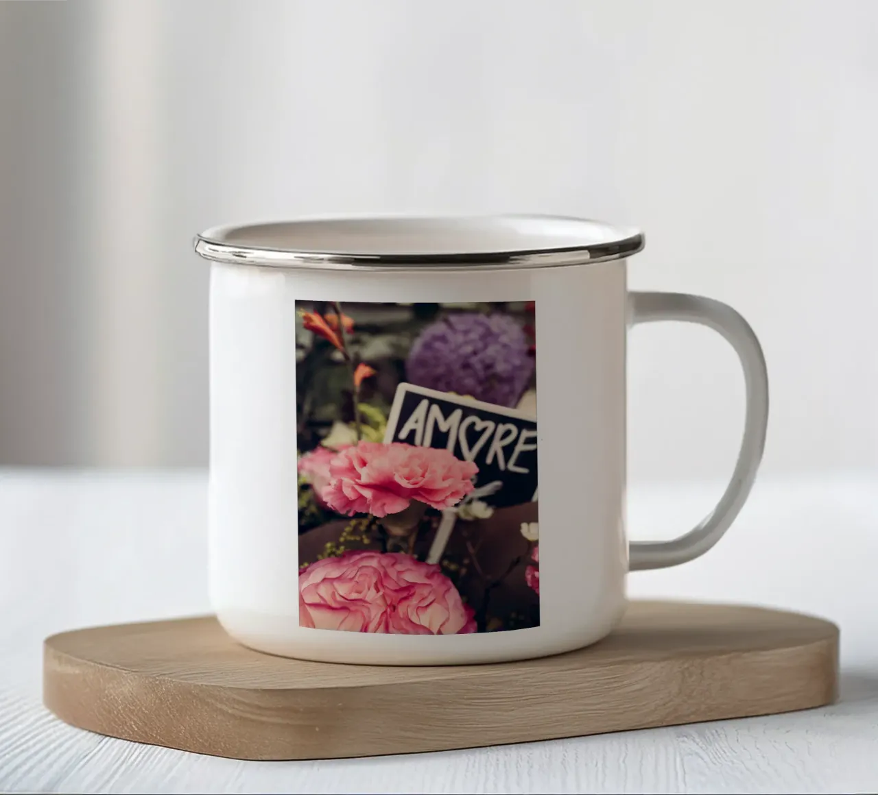 Amore Flower tazza in smalto da Flo Klein