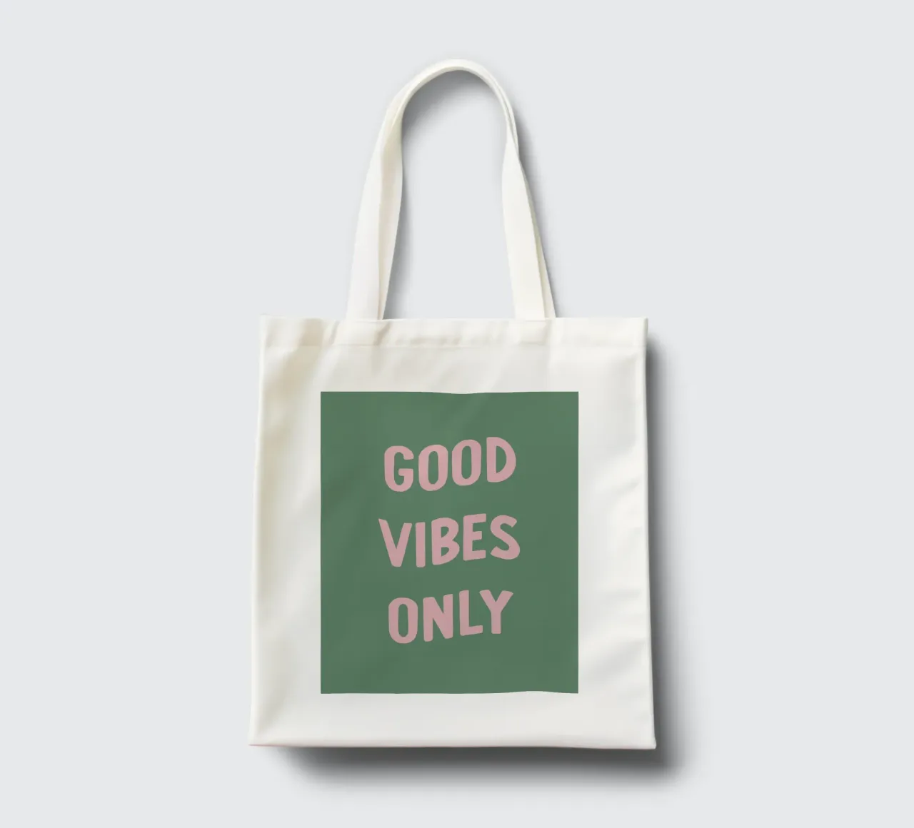 Tipografia con citazioni Good Vibes Only borsa in juta da Peaches Art Prints