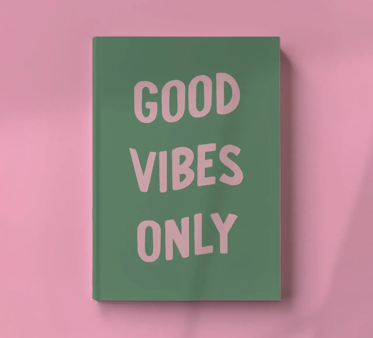 Good Vibes Only Quote Typography notebook by Peaches Art Prints
