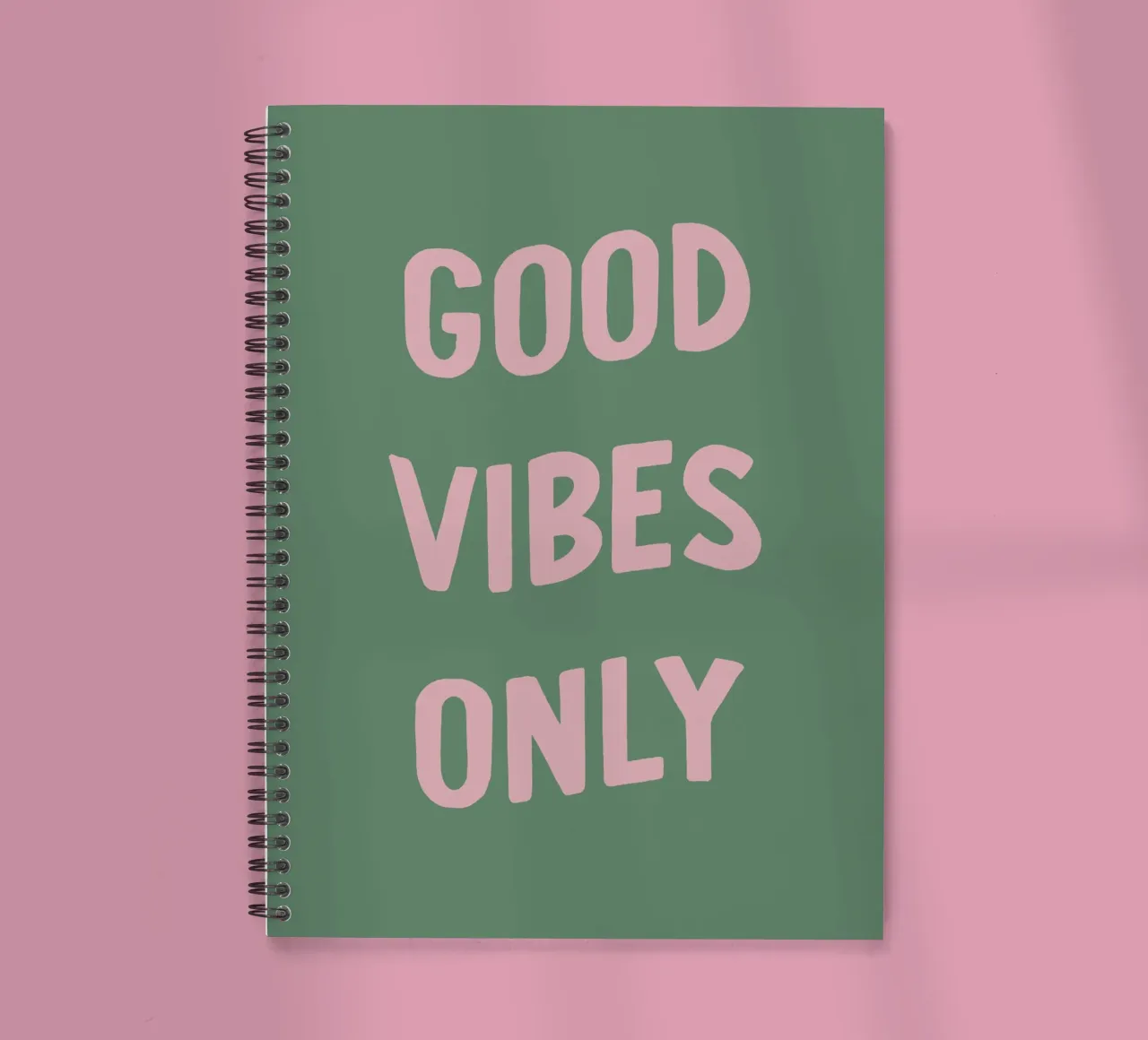 Good Vibes Only Quote Typography spiral notebook by Peaches Art Prints