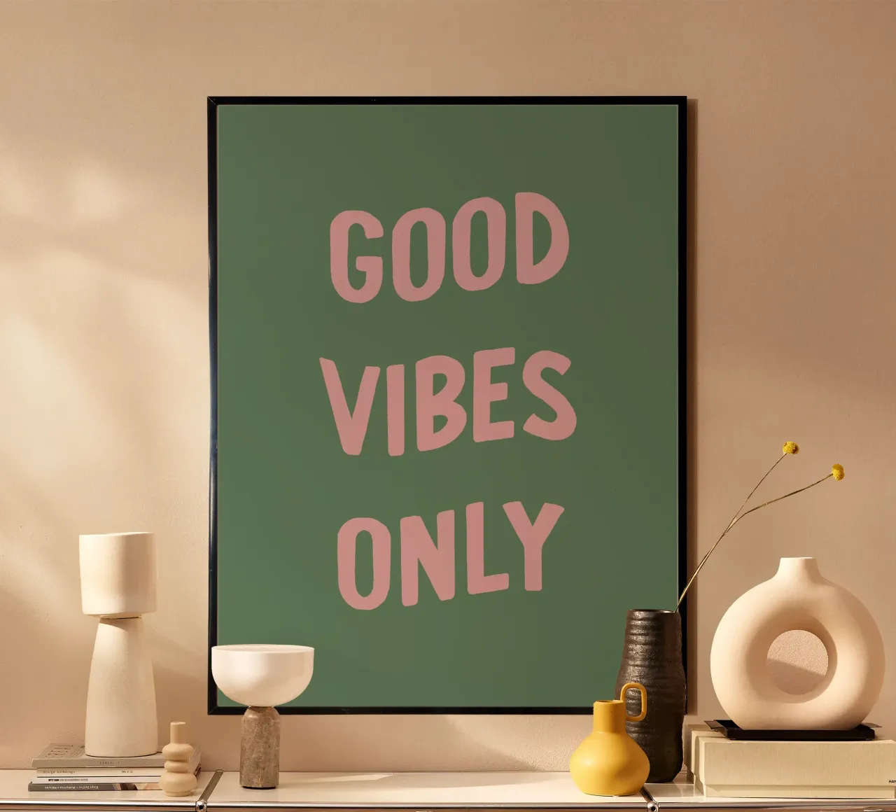 Tipografia con citazioni Good Vibes Only carta hahnemühle da Peaches Art Prints