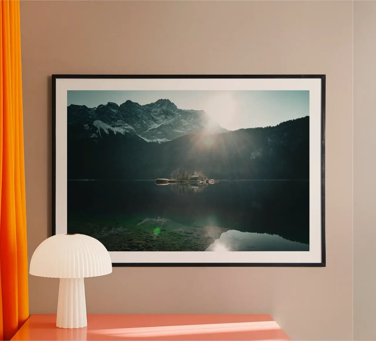 Eibsee poster con telaio in alluminio da Flo Klein