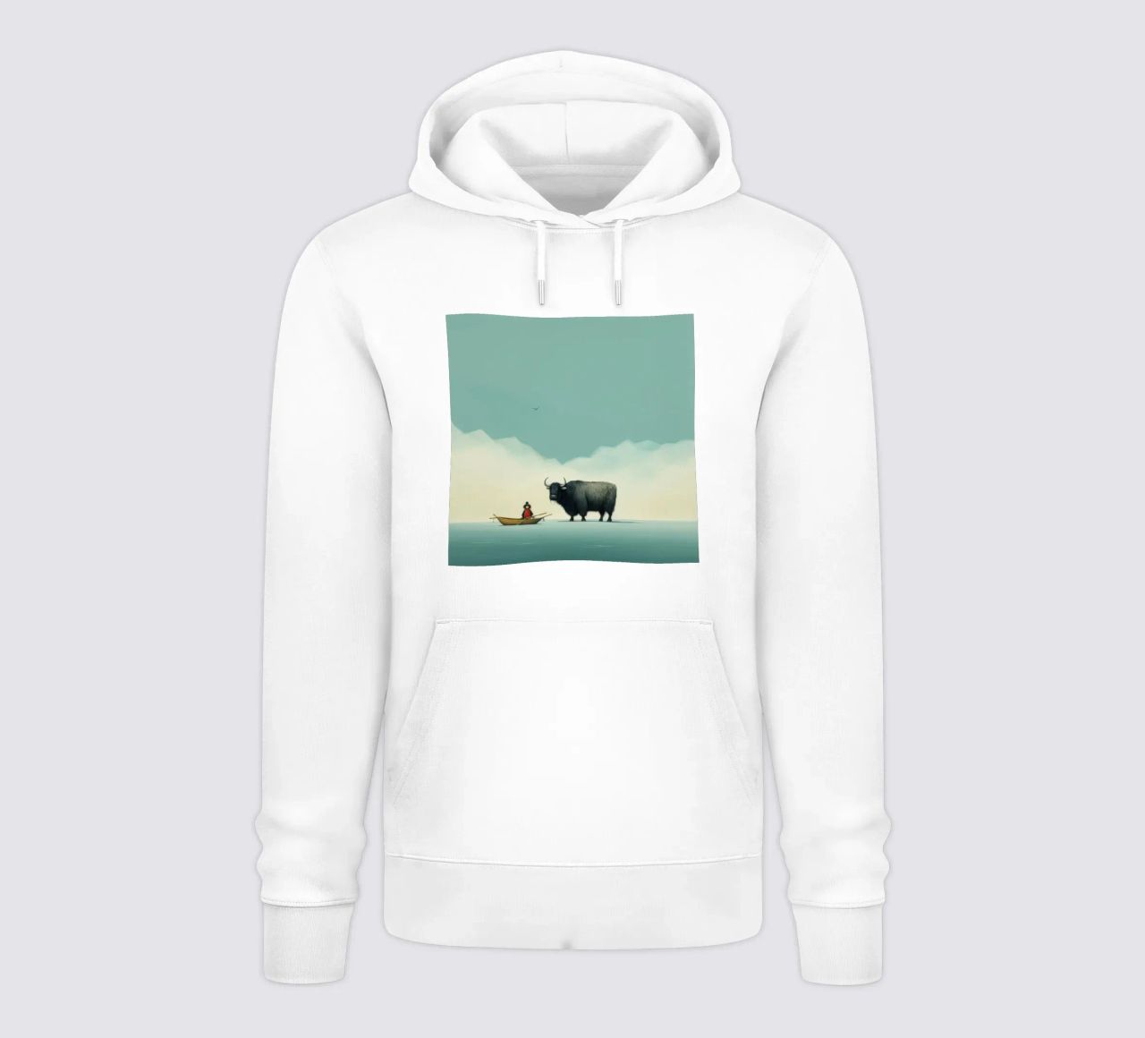 Minimo Yak 2 felpa con cappuccio da Minimal Animal Art