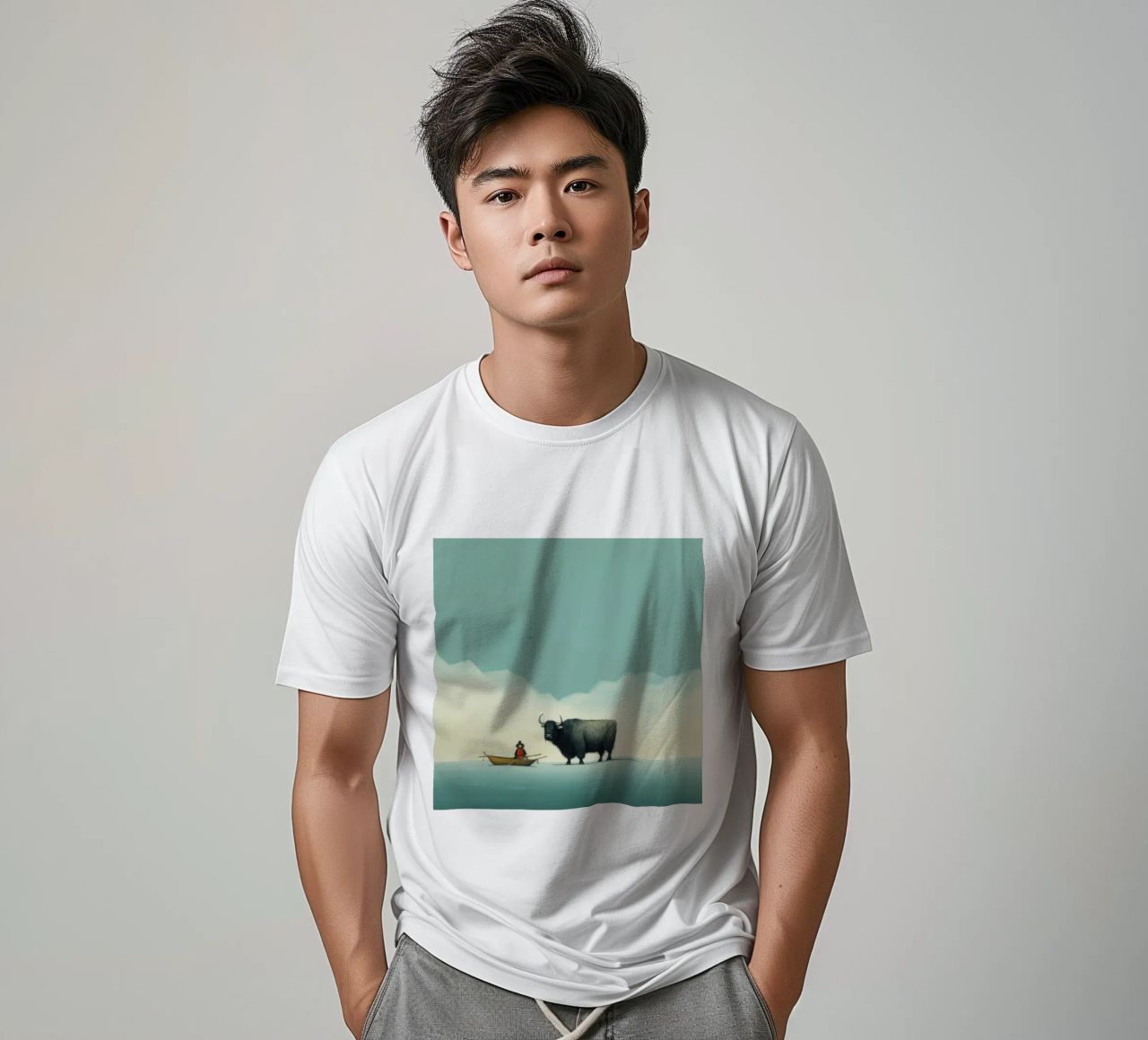 Minimo Yak 2 t-shirt da Minimal Animal Art