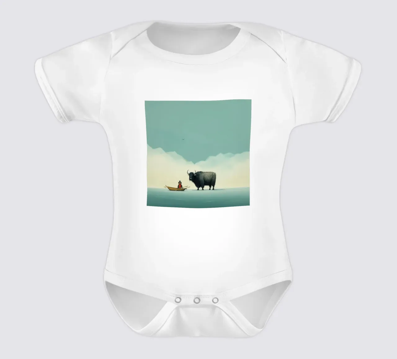 Minimum Yak 2 Kurzarm Babybody von Minimal Animal Art