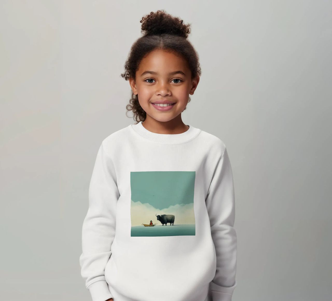 Minimo Yak 2 felpa bambino da Minimal Animal Art