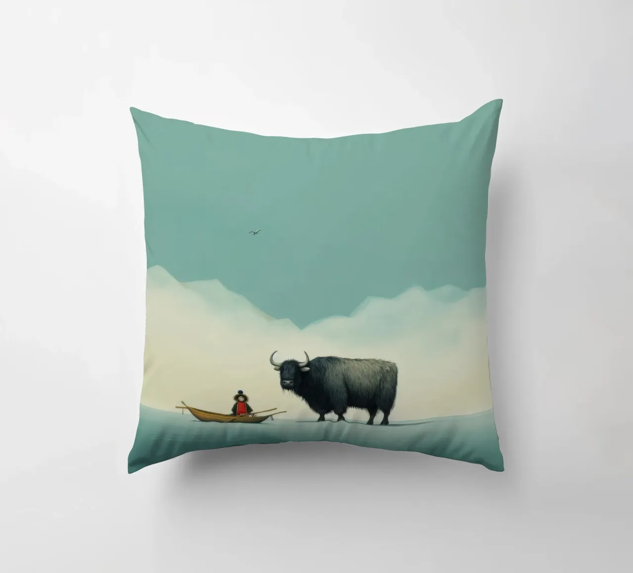 Minimum Yak 2 Kissen von Minimal Animal Art