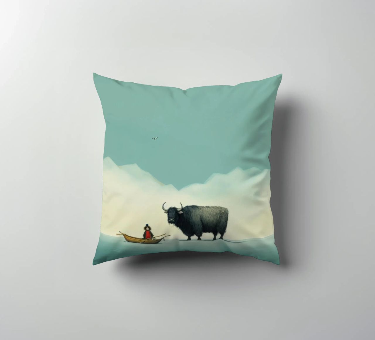 Minimo Yak 2 cuscino da Minimal Animal Art