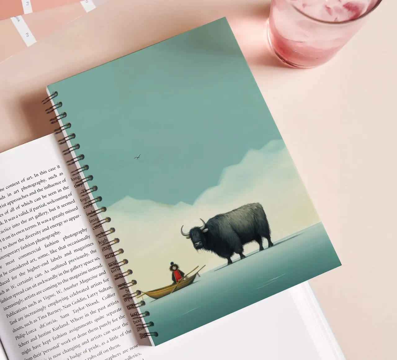 Minimum Yak 2 spiral notebook by Minimal Animal Art