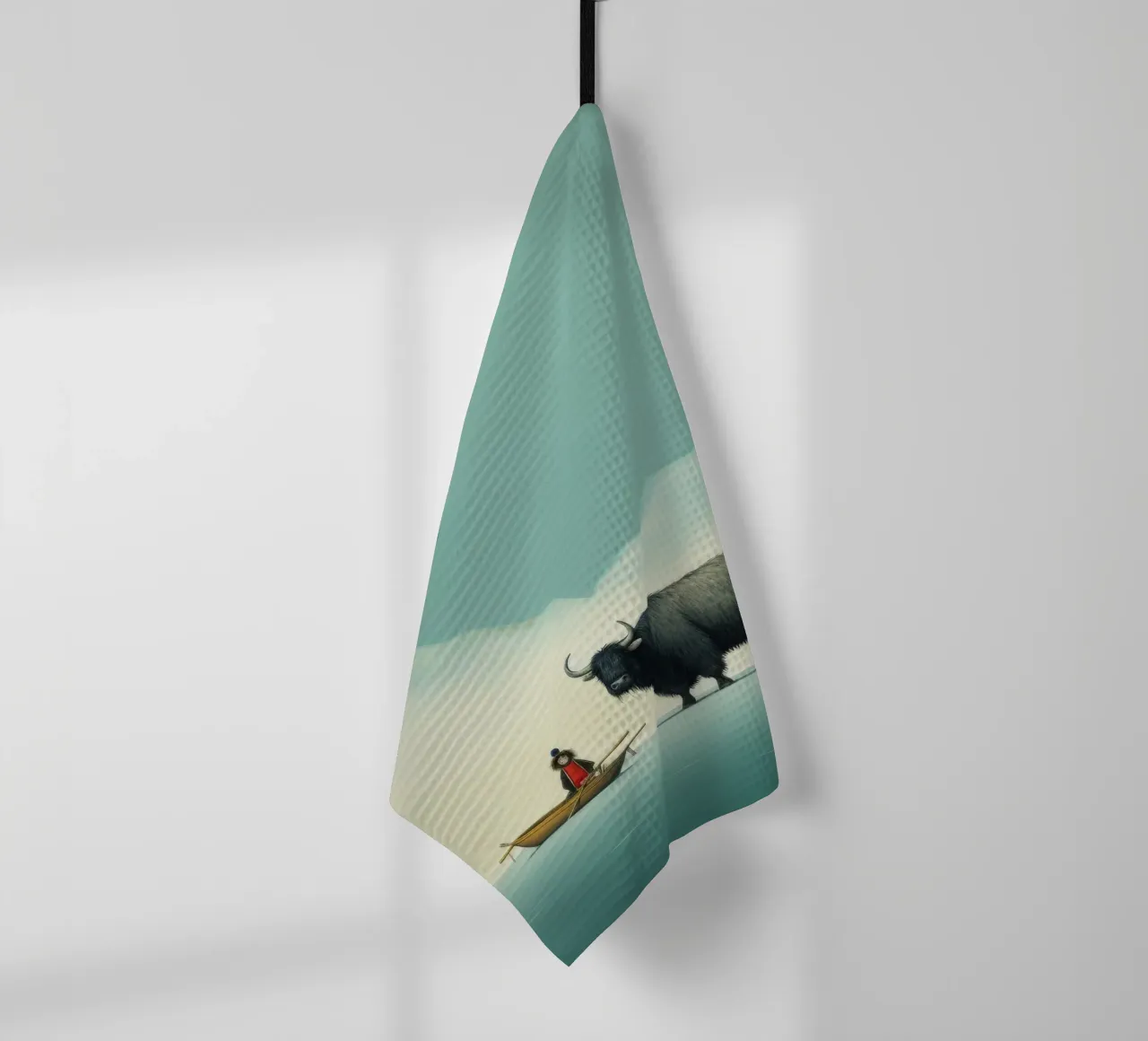 Minimo Yak 2 canovaccio da cucina da Minimal Animal Art