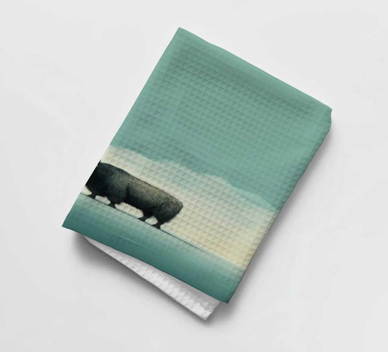 Minimo Yak 2 canovaccio da cucina da Minimal Animal Art