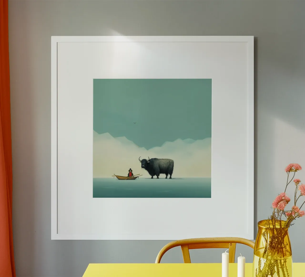 Minimo Yak 2 carta hahnemühle da Minimal Animal Art