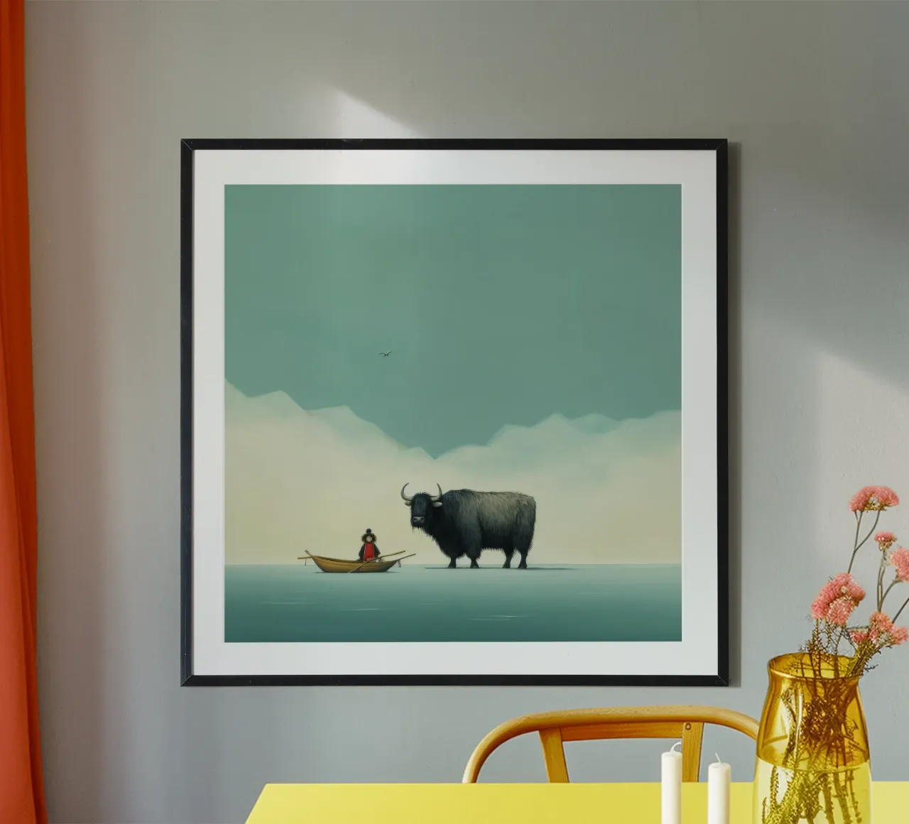 Minimo Yak 2 carta hahnemühle da Minimal Animal Art