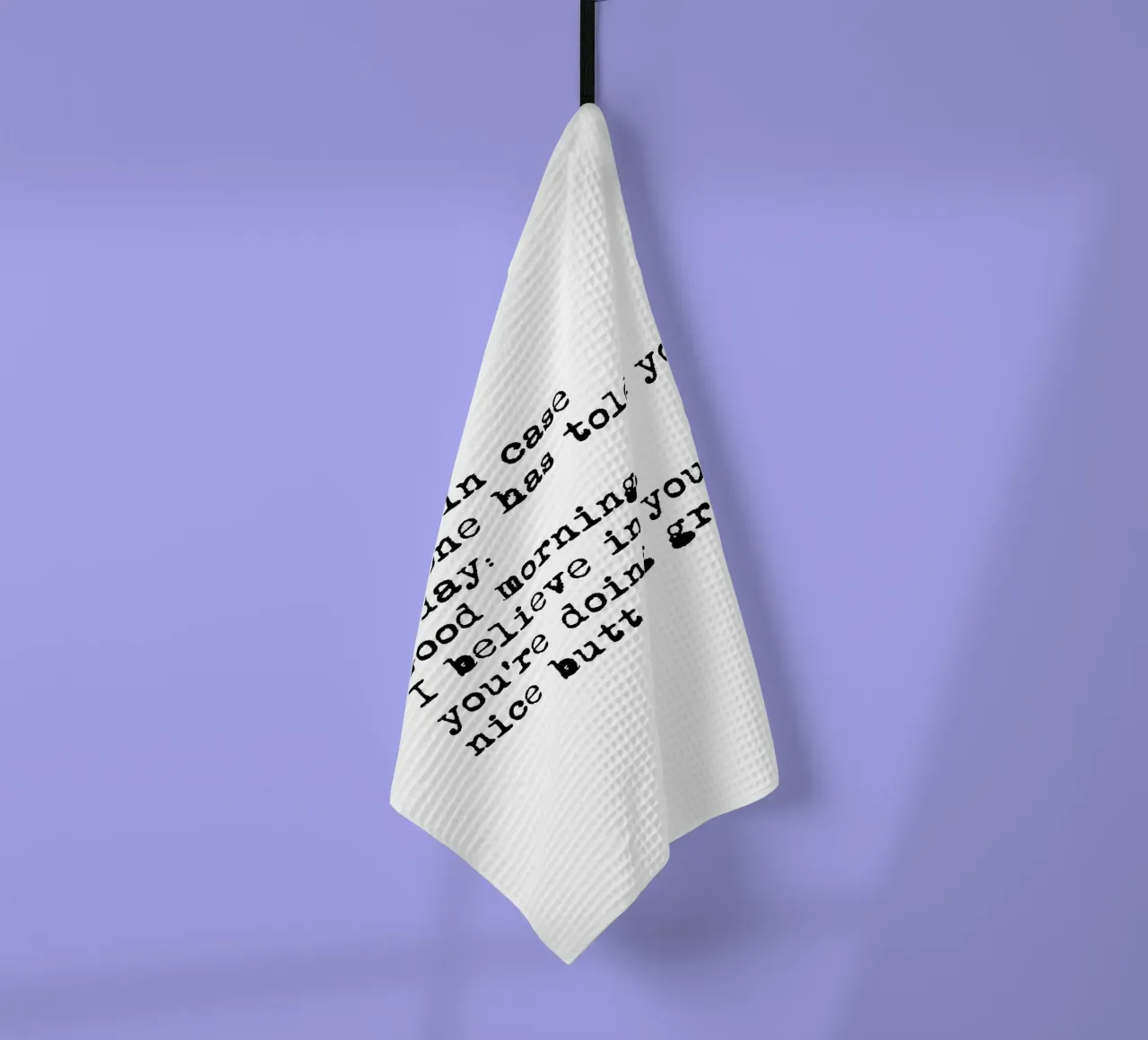 Citazione di Nice Bum in bianco e nero - Tipografia Typewriter canovaccio da cucina da Peaches Art Prints