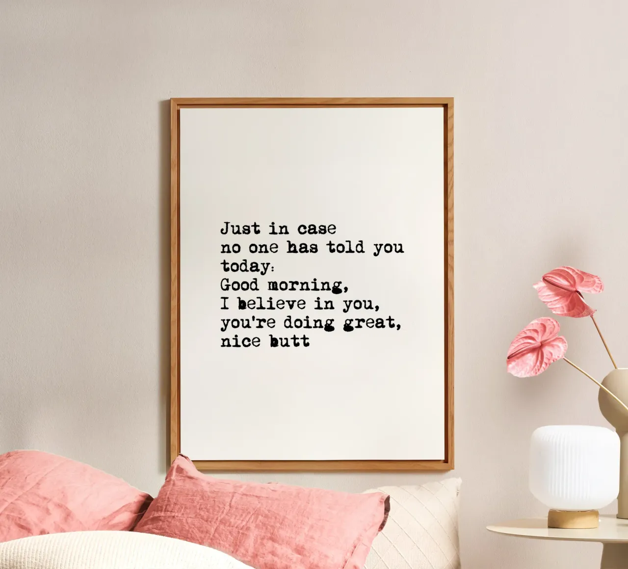 Citazione di Nice Bum in bianco e nero - Tipografia Typewriter alluminio dibond da Peaches Art Prints