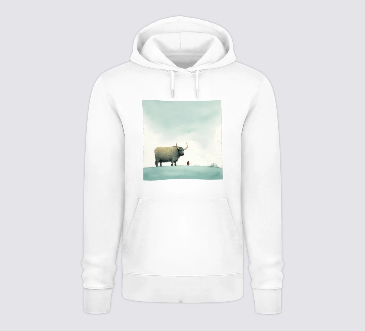 Minimo Yak 3 felpa con cappuccio da Minimal Animal Art