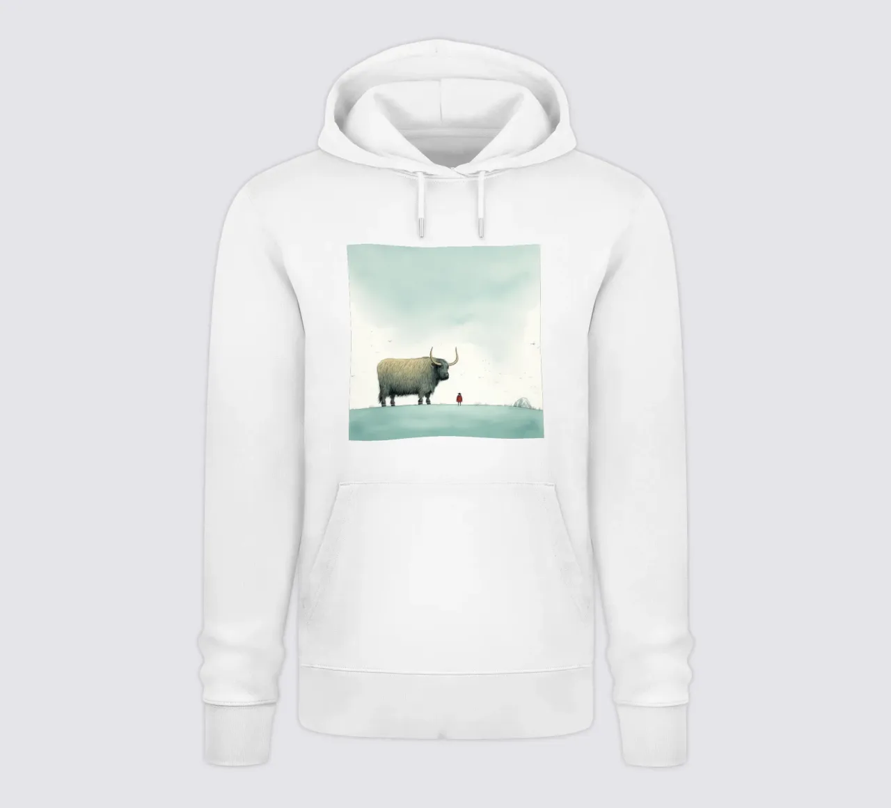 Minimo Yak 3 felpa con cappuccio da Minimal Animal Art