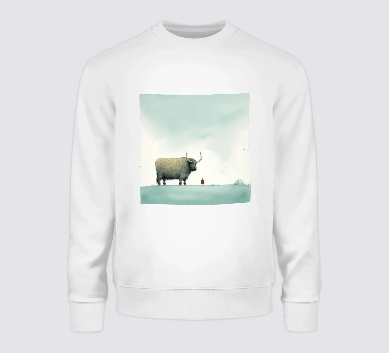 Minimaal Yak 3 sweatshirt van Minimal Animal Art