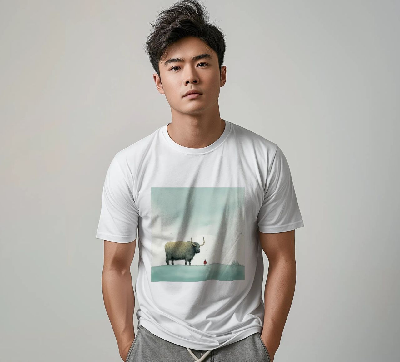 Minimo Yak 3 t-shirt da Minimal Animal Art