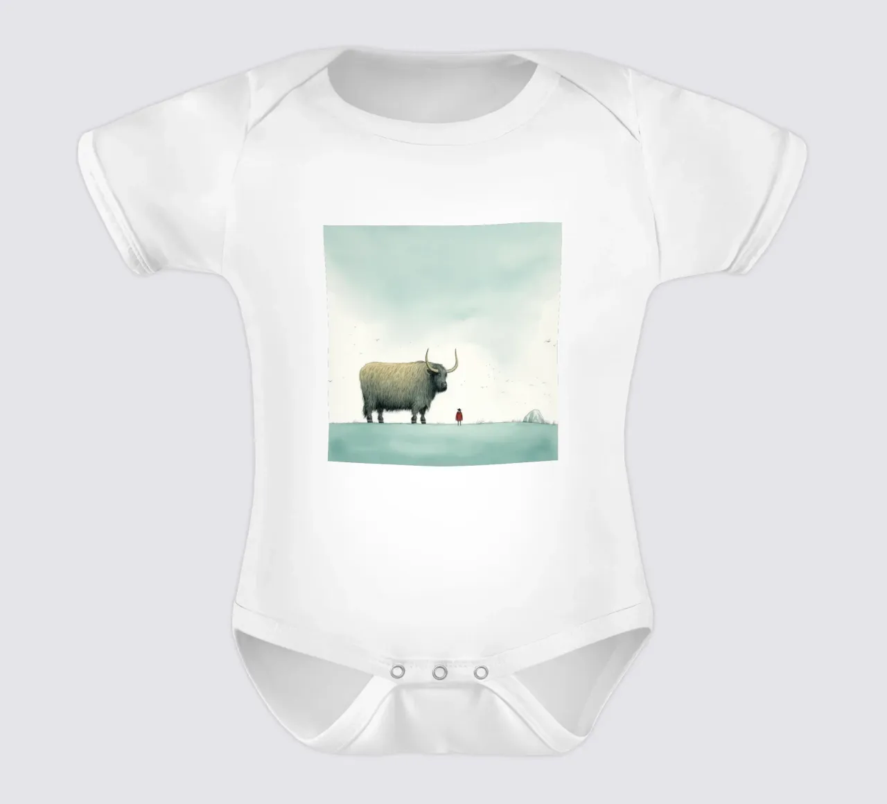 Minimo Yak 3 body neonato maniche corte da Minimal Animal Art