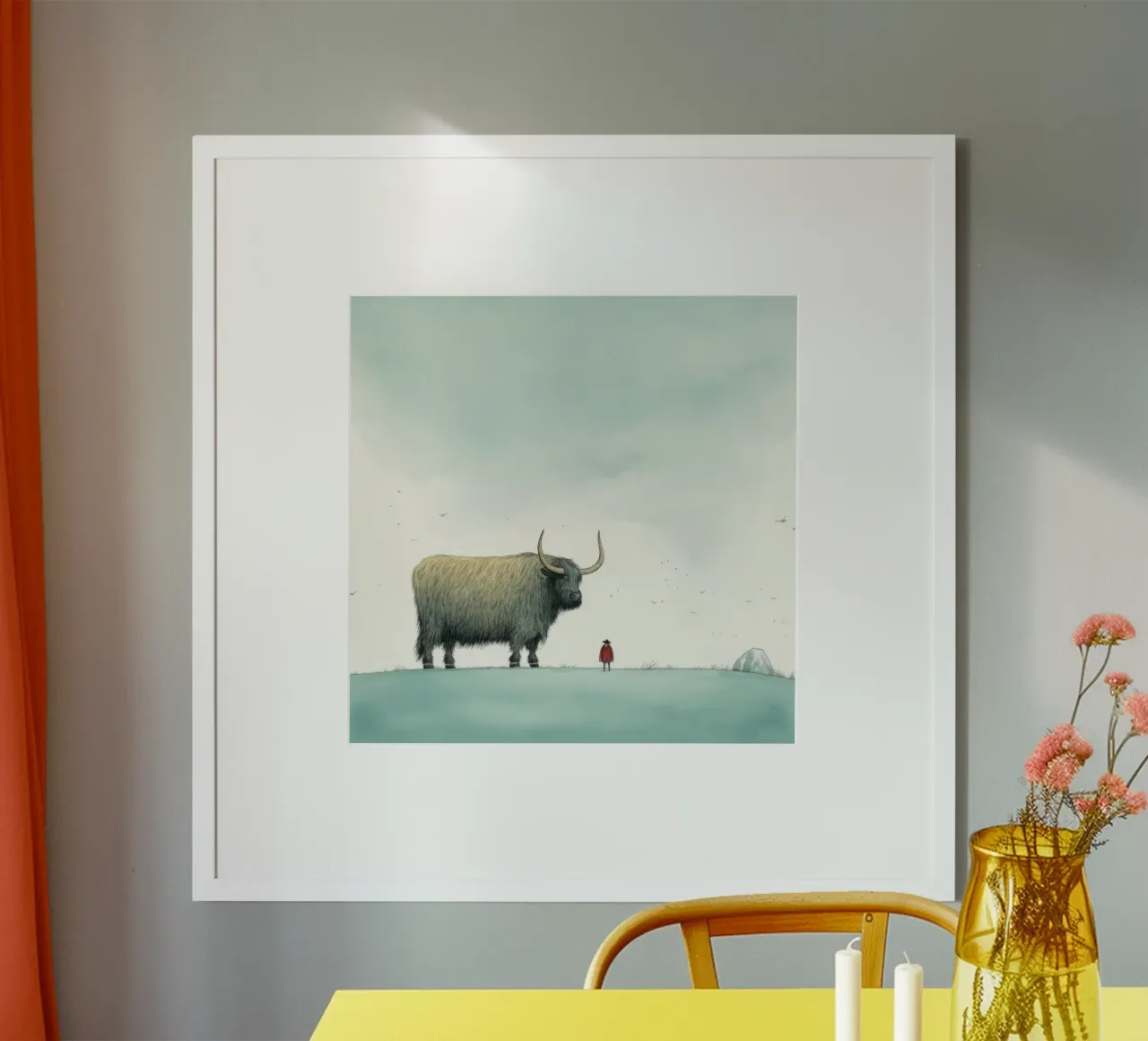 Minimum Yak 3 poster de Minimal Animal Art