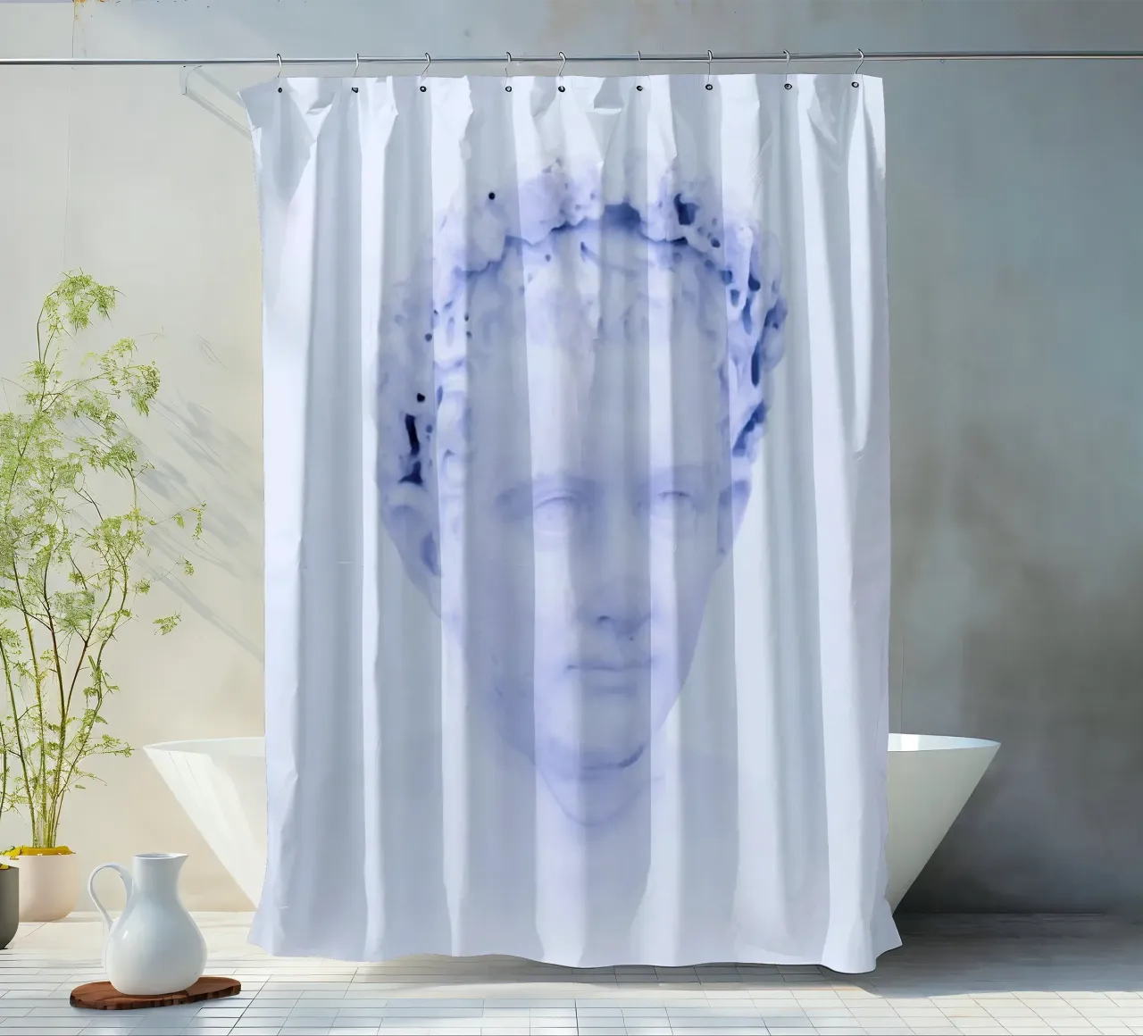 Neo Rom 2 shower curtain by Paul Aidan Perry