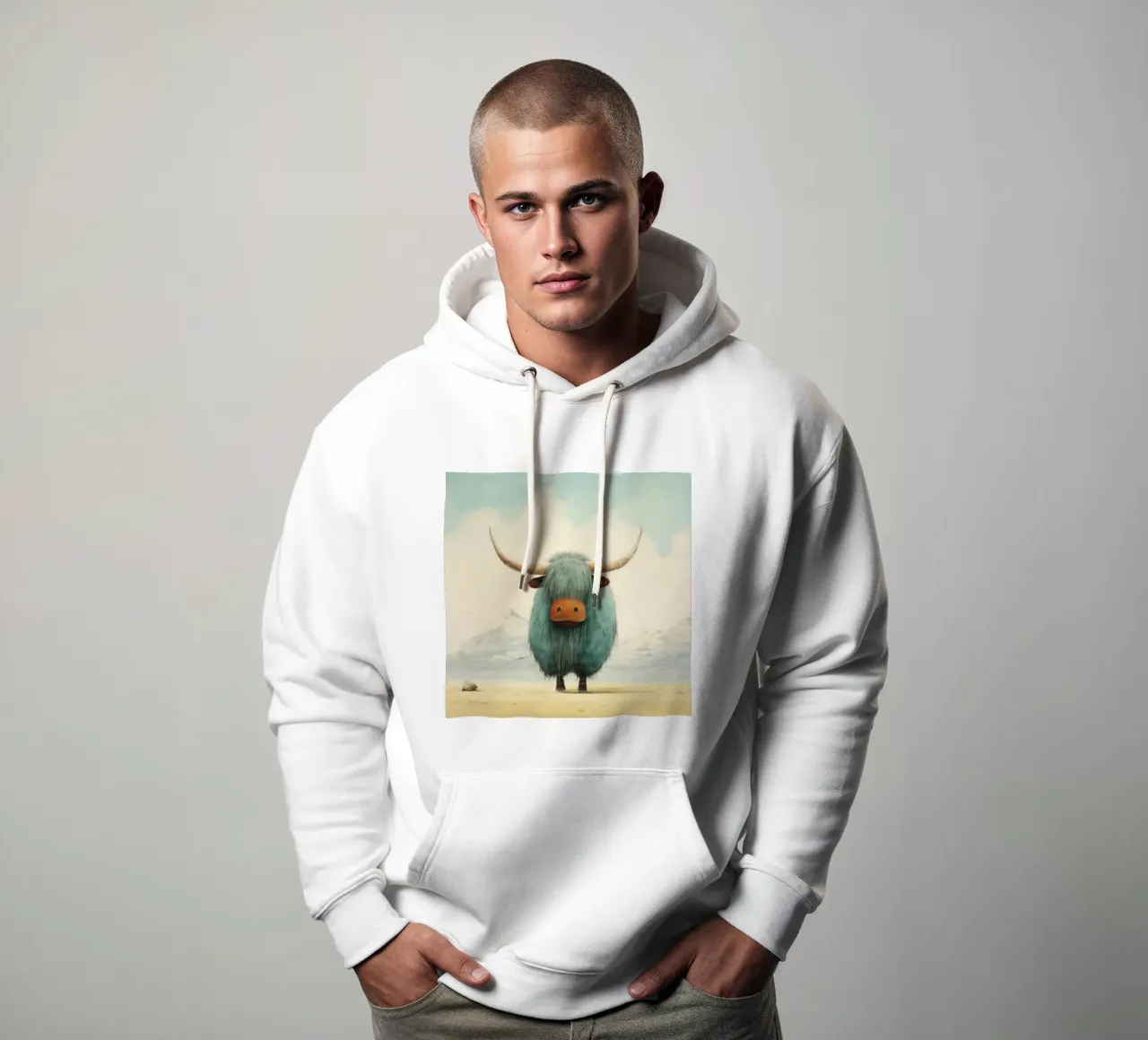 Minimum Yak 4 hoodie van Minimal Animal Art