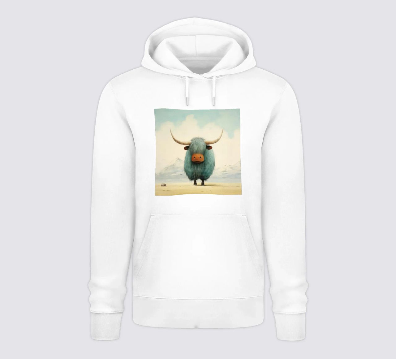 Minimo Yak 4 felpa con cappuccio da Minimal Animal Art