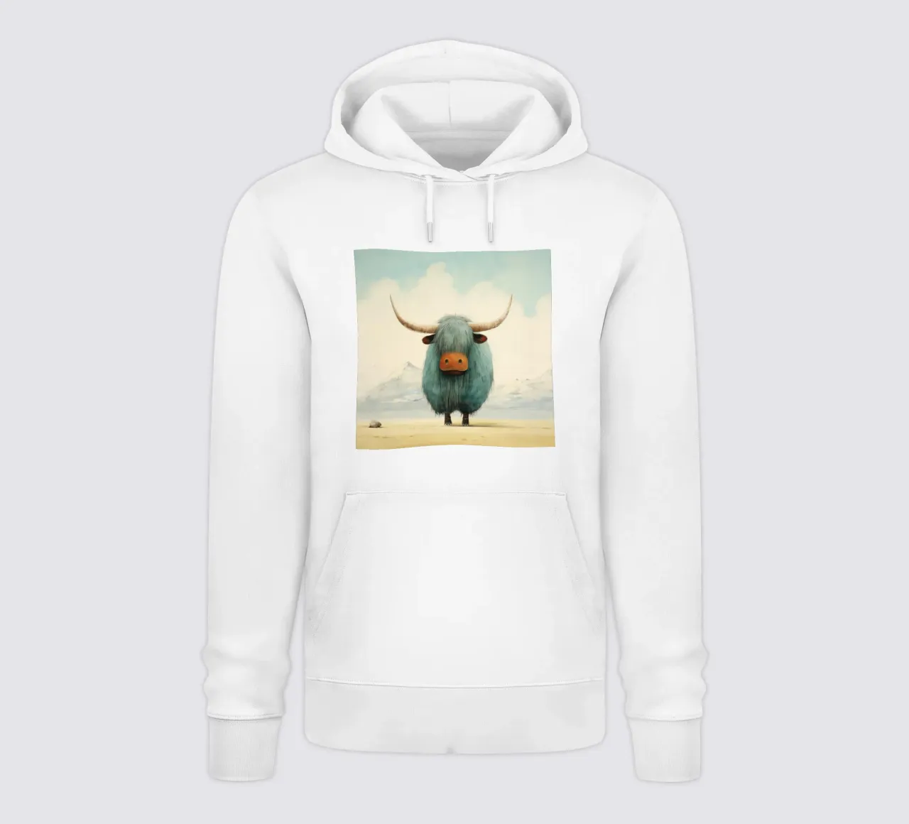 Minimo Yak 4 felpa con cappuccio da Minimal Animal Art
