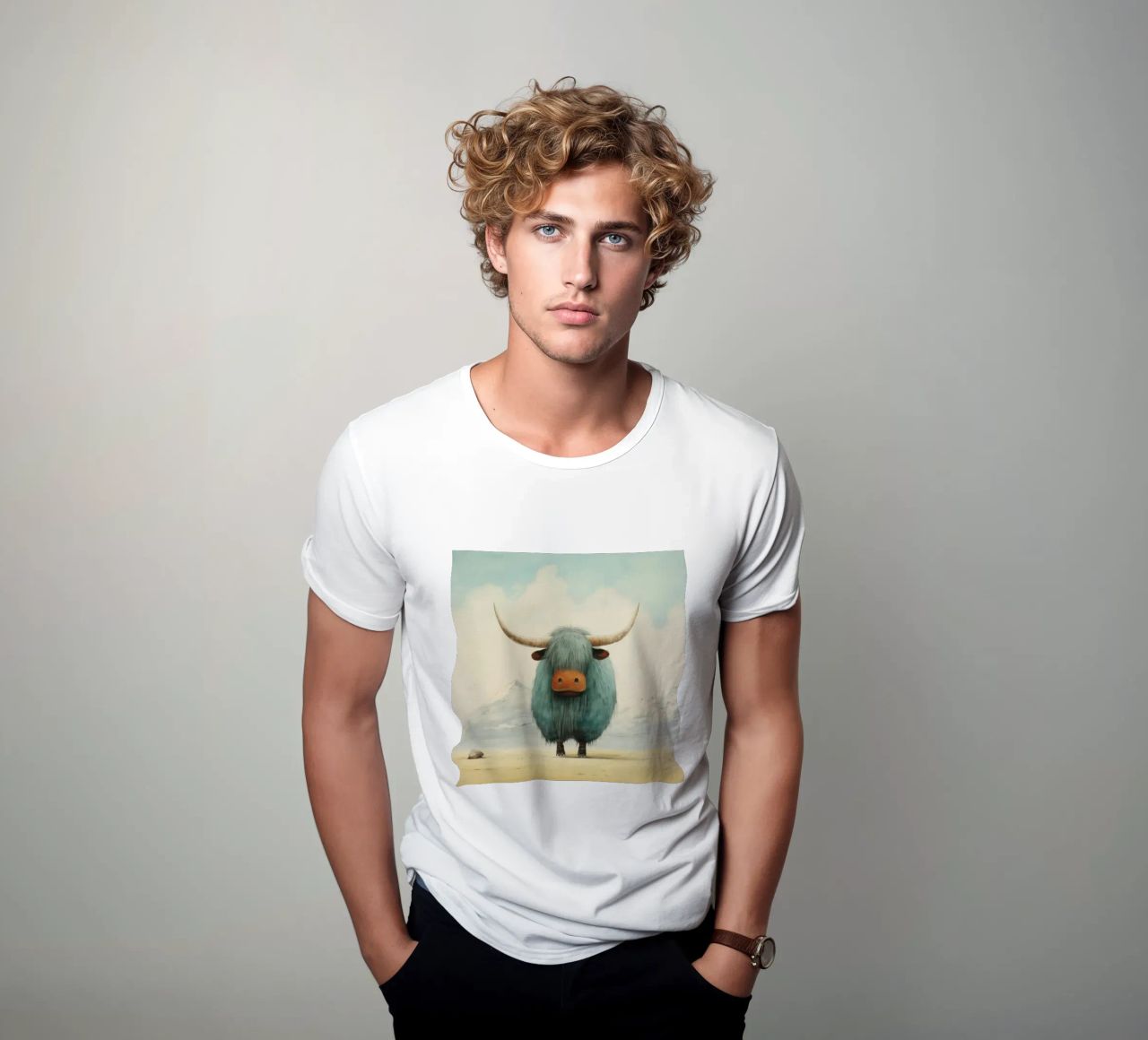 Minimo Yak 4 t-shirt da Minimal Animal Art