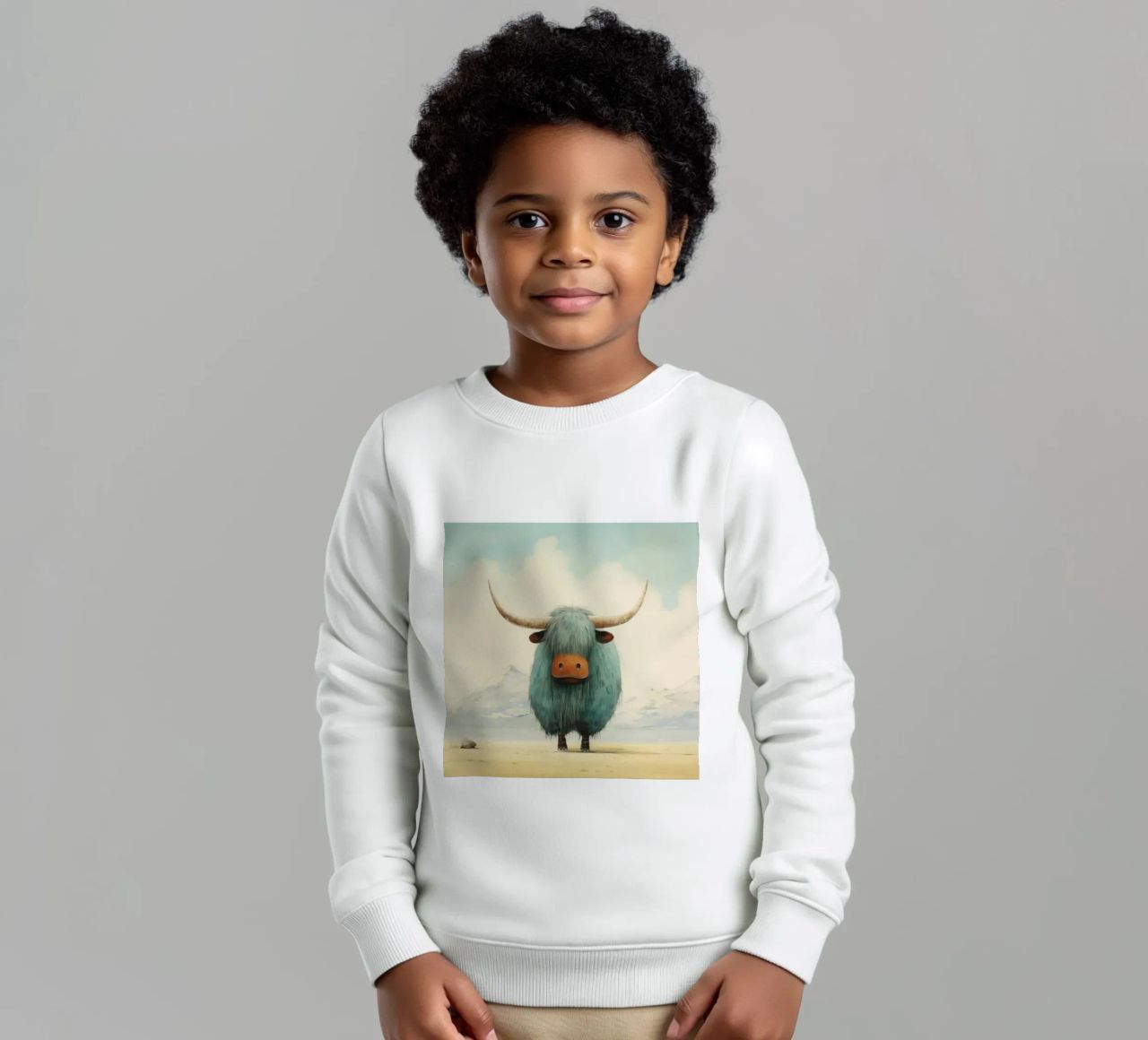 Minimo Yak 4 felpa bambino da Minimal Animal Art