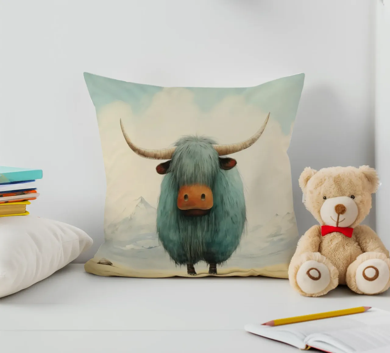 Minimo Yak 4 cuscino da Minimal Animal Art