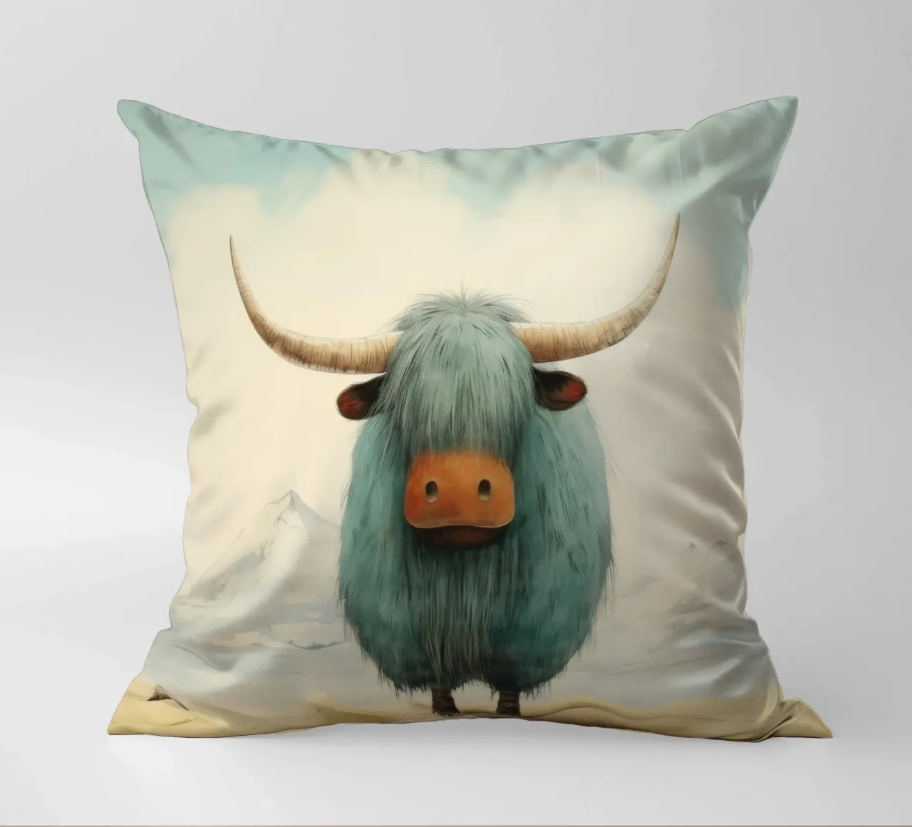 Minimum Yak 4 Kissen von Minimal Animal Art