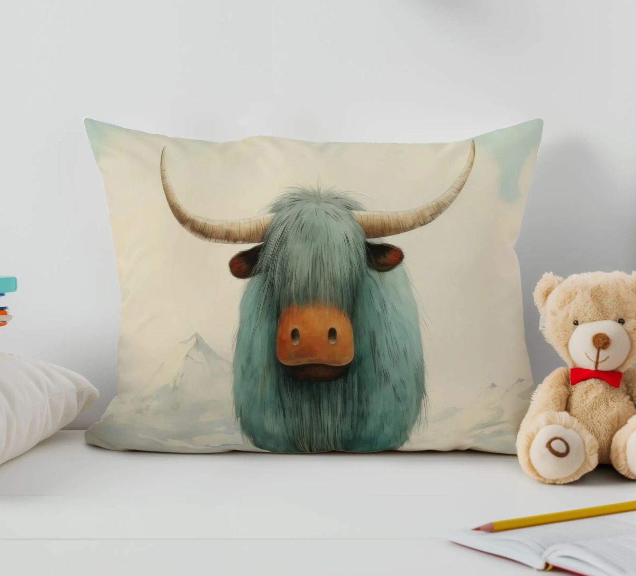 Minimo Yak 4 cuscino da Minimal Animal Art