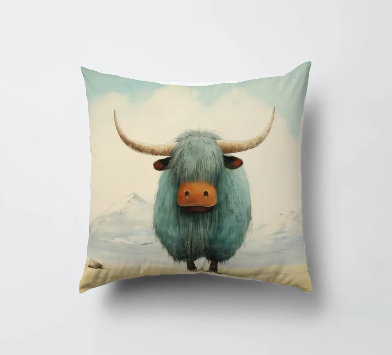 Minimum Yak 4 Kissen von Minimal Animal Art
