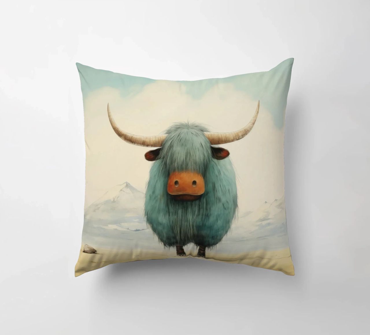 Minimo Yak 4 cuscino da Minimal Animal Art