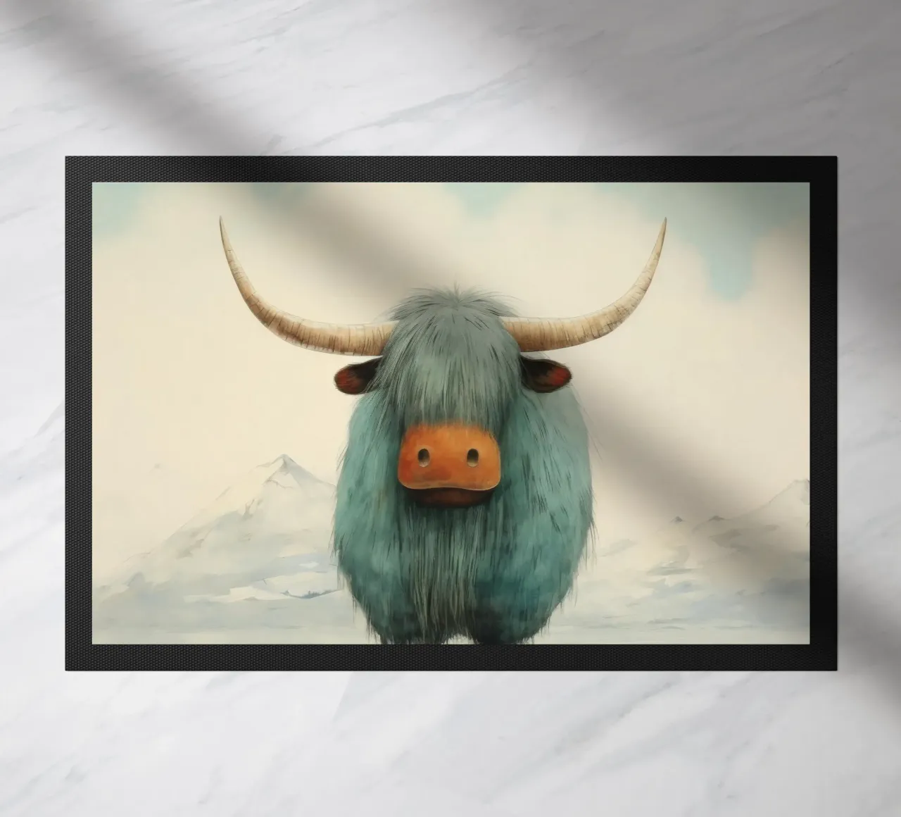 Minimum Yak 4 doormat by Minimal Animal Art
