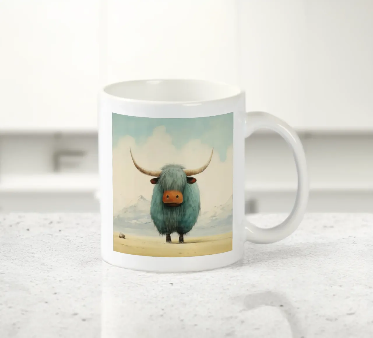 Minimo Yak 4 tazza in ceramica da Minimal Animal Art
