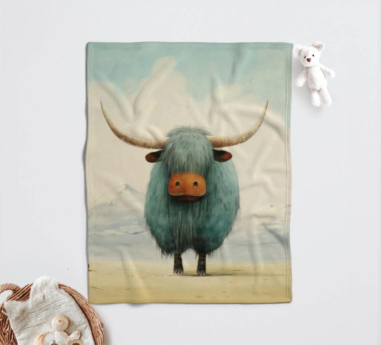 Minimo Yak 4 coperta in pile da Minimal Animal Art